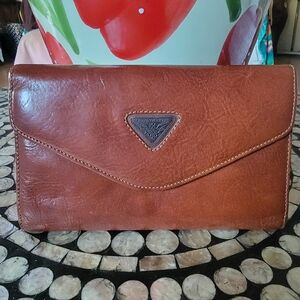 Vintage Emporio Valentini Leather Wallet w/ Horse Print Interior 🐴 🤎